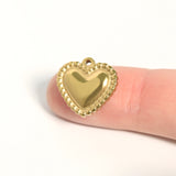 Beaded Trim Heart Charm