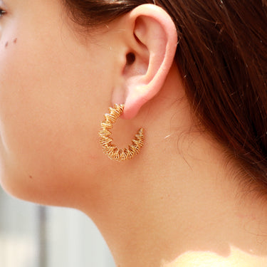 Boucles d'oreilles de cerceau en acier inoxydable 18 carats en or 18 carats/ERJ0020