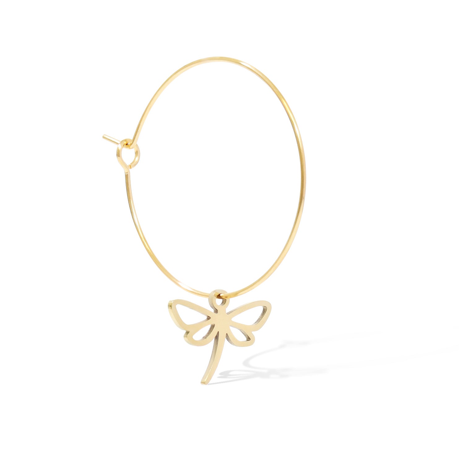 18K Gold PVD Stainless Steel Dainty Dragonfly Charm / PDL0091