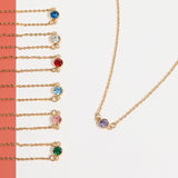 18K Gold PVD Stainless Steel Birthstone Connector Charm