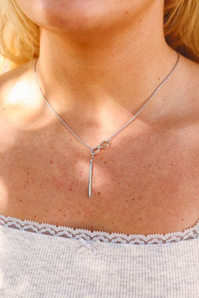 Infinity Lariat Necklace stainless Steel