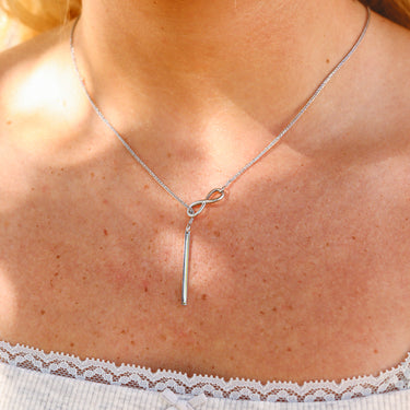 Infinity Lariat Necklace stainless Steel