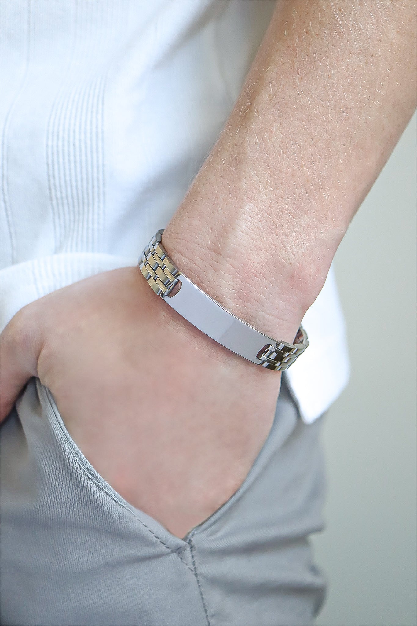 Bracelet ID Gravable en acier inoxydable/BRJ2600