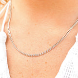 Diamond Cut Curb Chain Necklace