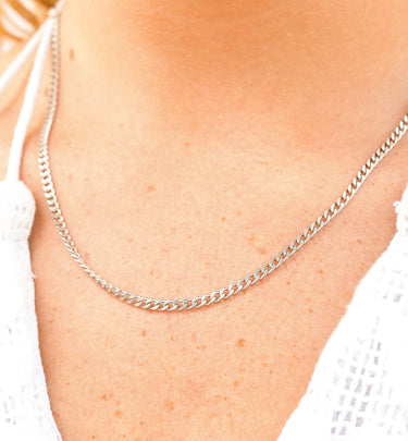 Diamond Cut Curb Chain Necklace