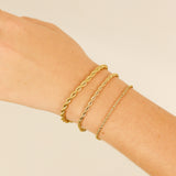 18K Gold PVD Stainless Steel Coated Rope Chain Bracelet/Anklet