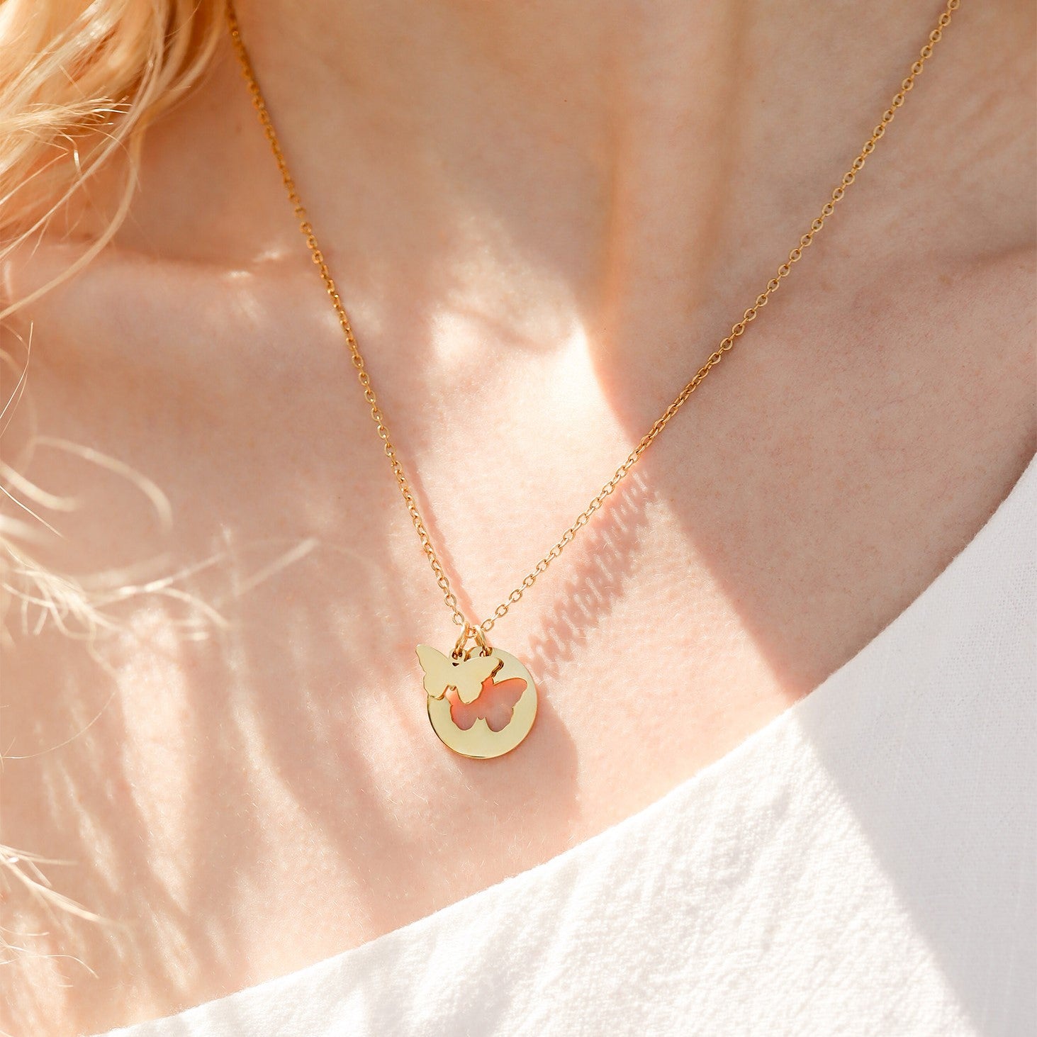 Butterfly Cutout Necklace Lifestyle