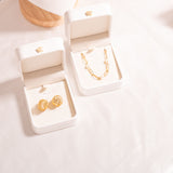 18K Gold PVD Stainless Steel Shell Huggies Earrings- gold collection studio 