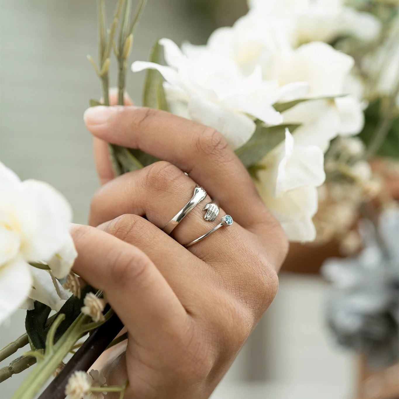 Stainless Steel Birthstone Stacking Ring