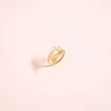 18K Gold PVD Stainless Steel Adjustable "Blessed" Ring