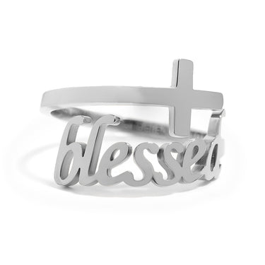 PVD Adjustable "Blessed" Ring