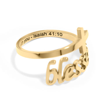 PVD Adjustable "Blessed" Ring