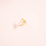 18K Gold PVD Stainless Steel Adjustable "Faith" Ring