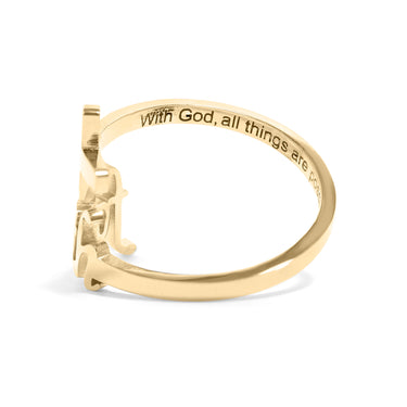 PVD Adjustable "Faith" Ring