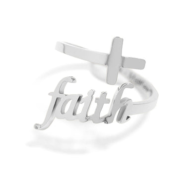 PVD Adjustable "Faith" Ring