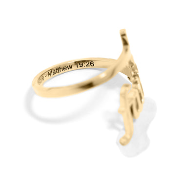 PVD Adjustable "Faith" Ring