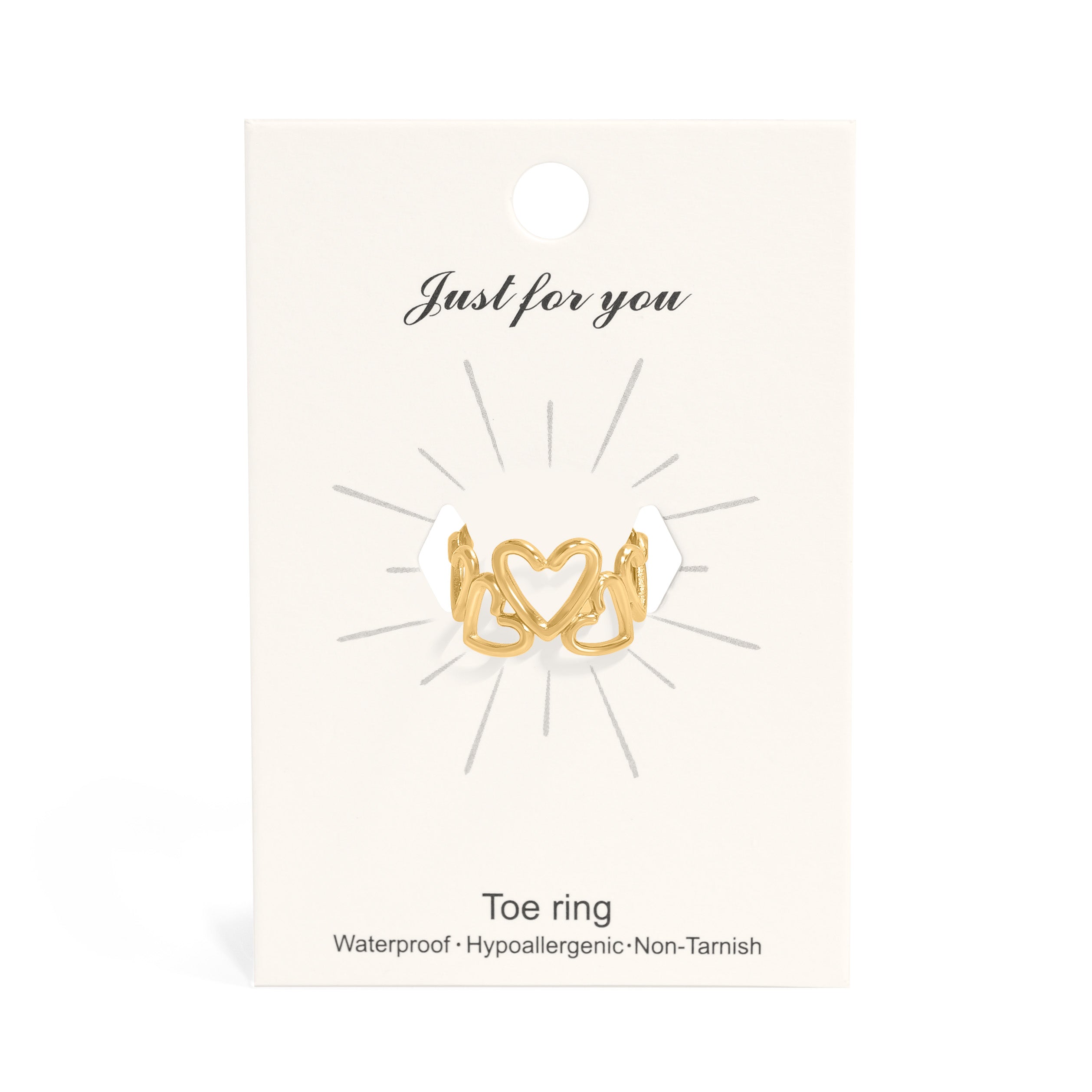 18K Gold PVD Stainless Steel Heart Toe Ring / KSS0011