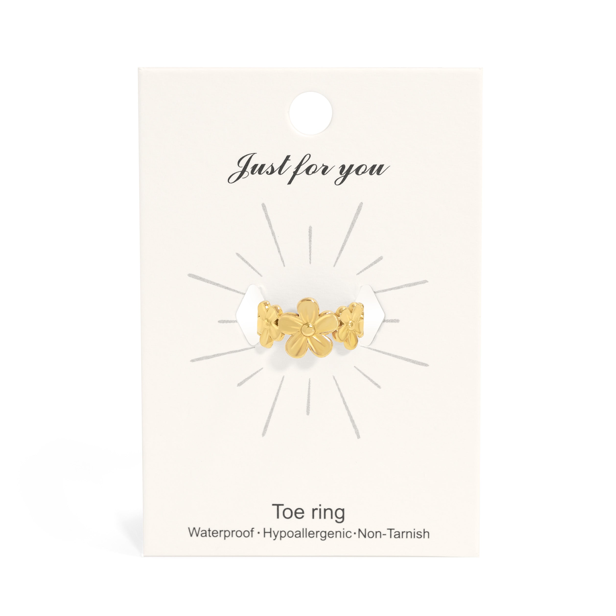 18k Gold PVD Rostfritt stål Floral Toe Ring / KSS0012