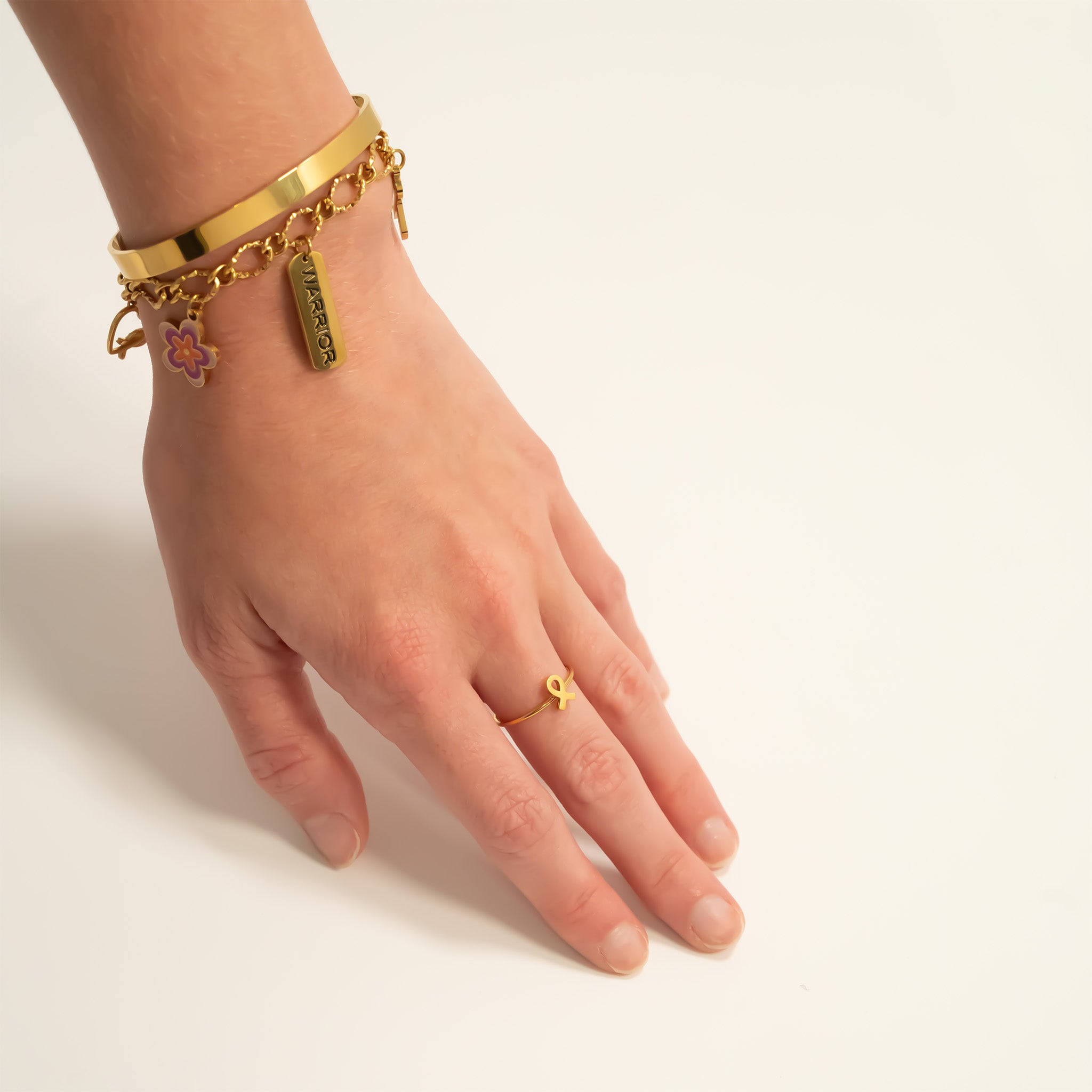 Cancer Ribbon Stacking Ring 