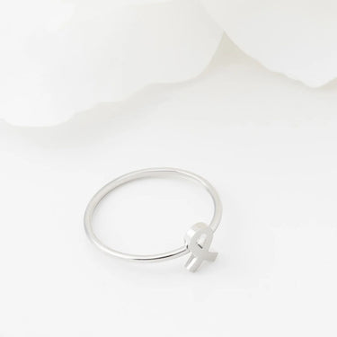 Wholesale jewelry 18K Gold PVD Cancer Ribbon Stacking Ring- stainless studio