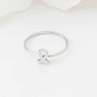 Wholesale jewelry 18K Gold PVD Cancer Ribbon Stacking Ring- stainless studio 