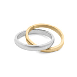 Wholesale jewelry 18K Gold PVD Stainless Steel Mixed Metal Intertwined Ring - main 