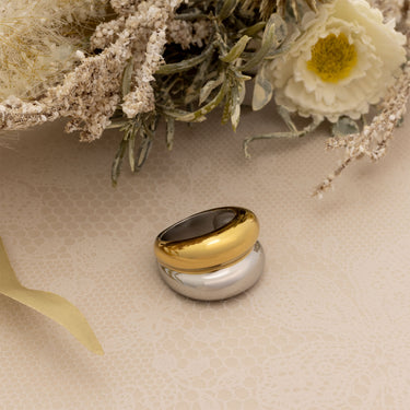 Mixed Metal Side By Side Ring
