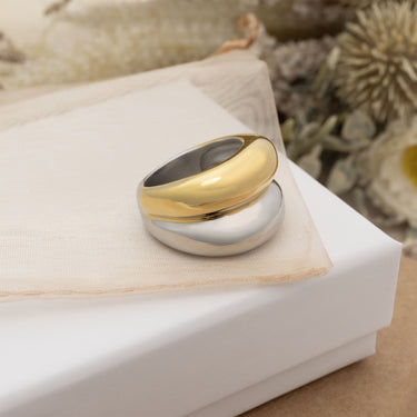 Mixed Metal Side By Side Ring