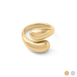 18K Gold Stainless Steel Large Duo Drop Ring - gold main 