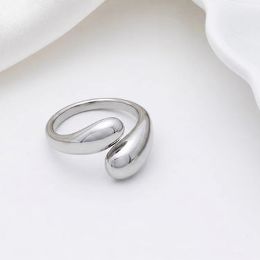 18K Gold Stainless Steel Duo Drop Ring- silver studio 