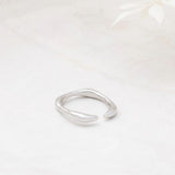 18K Gold PVD Stainless Steel Adjustable Simple Ring- silver studio 