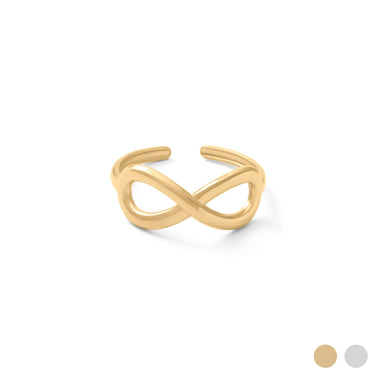 18K Gold PVD Stainless Steel Infinity Symbol Adjustable Ring- gold main  