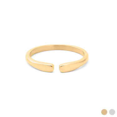 18K Gold PVD Stainless Steel Dainty Blank Stack Ring- gold main 