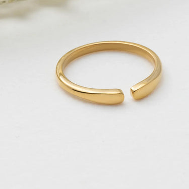 18K Gold PVD Stainless Steel Dainty Blank Stack Ring- gold studio 