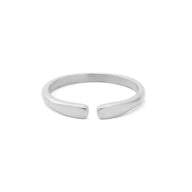 18K Gold PVD Stainless Steel Dainty Blank Stack Ring- silver main 