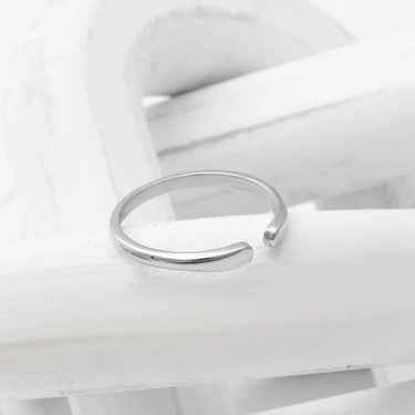 18K Gold PVD Stainless Steel Dainty Blank Stack Ring- silver studio 