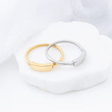 18K Gold PVD Stainless Steel Dainty Plaque Blank Stack Ring- gold and silver studio