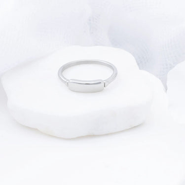 18K Gold PVD Stainless Steel Dainty Plaque Blank Stack Ring- silver studio 