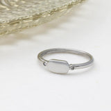 18K Gold PVD Stainless Steel Rounded Plaque Blank Stack Ring- silver studio 