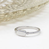 18K Gold PVD Stainless Steel Rounded Plaque Blank Stack Ring- silver studio 