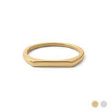 18K Gold PVD Stainless Steel Dainty Flat Blank Stack Ring- Gold main 