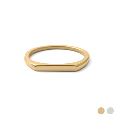 18K Gold PVD Stainless Steel Dainty Flat Blank Stack Ring- Gold main 
