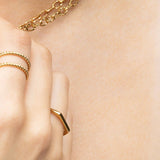 18K Gold PVD Stainless Steel Dainty Flat Blank Stack Ring- Gold model 