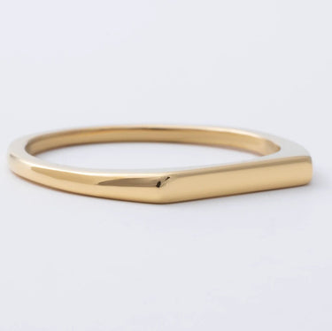 18K Gold PVD Stainless Steel Dainty Flat Blank Stack Ring- gold studio 