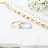 18K Gold PVD Stainless Steel Dainty Flat Blank Stack Ring- gols and silver studio 