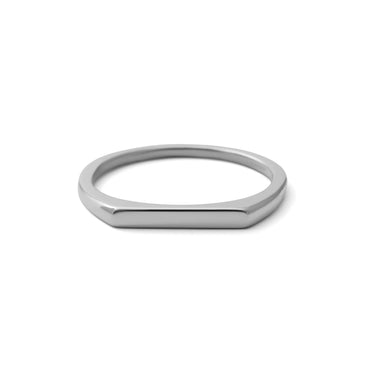 18K Gold PVD Stainless Steel Dainty Flat Blank Stack Ring- silver main
