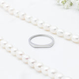 18K Gold PVD Stainless Steel Dainty Flat Blank Stack Ring- Silver studio 