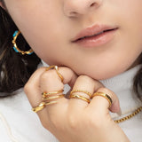 18K Gold PVD Stainless Steel Twisted Nail Ring- Gold model 