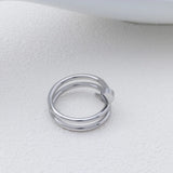18K Gold PVD Stainless Steel Twisted Nail Ring- Stainless studio 