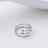 18K Gold PVD Stainless Steel Twisted Nail Ring- Stainless studio 